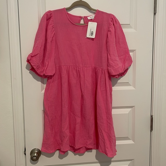 Ava Muslin Dress in Bubblegum Pink size Large NWT - Picture 2 of 5